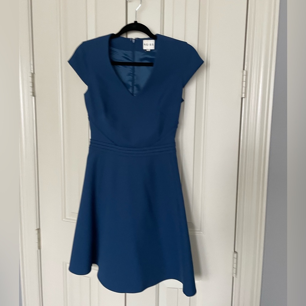 Reiss blue Alsace style dress A-line